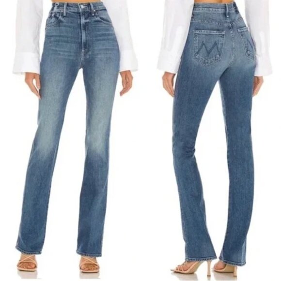 NWOT Mother High Waisted Smokin Double Heel Jeans Size 27 Beyond the Sky - Picture 1 of 13